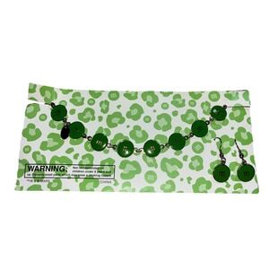 M&M's World Las Vegas Bracelet And Earrings Set Silver‎ Green Enamel Y2K NEW
